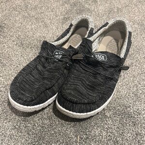Hey Dude Black and Gray Moccasins Comfortable Slip-On Shoes